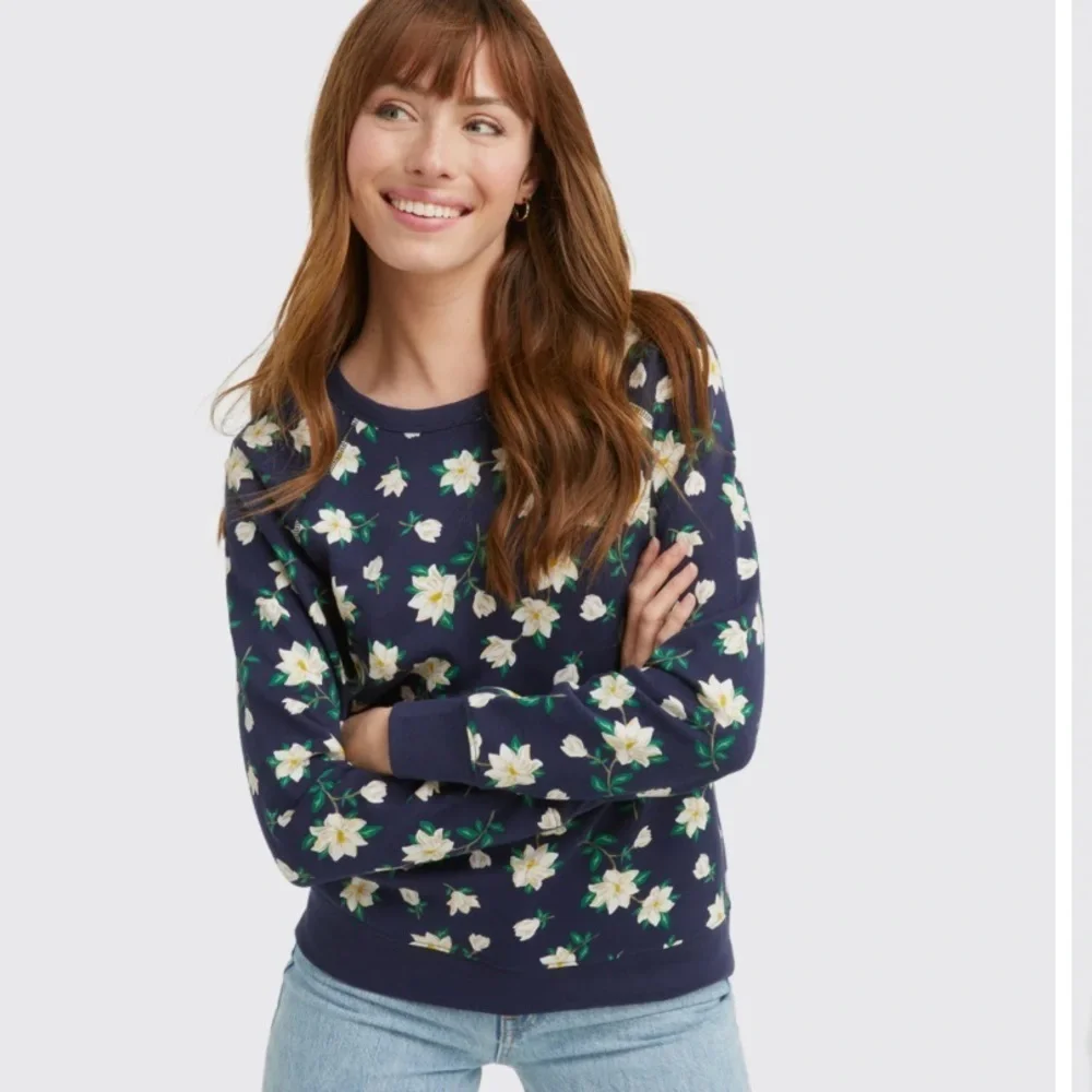 Draper James Natalie Magnolia Blue Floral Sweater Top